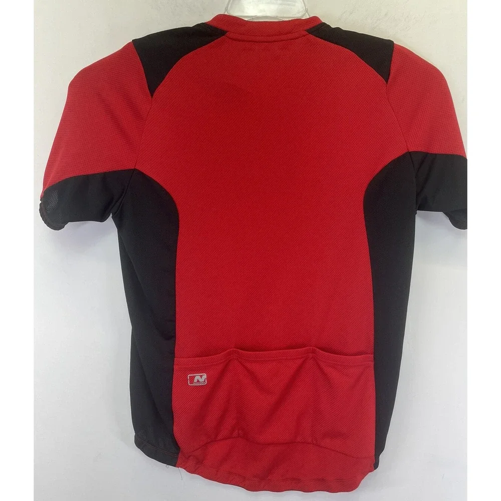 Nishiki Mens Large Red/Black 1/4 Zip Cycling‎ Jersey (F21) EUC